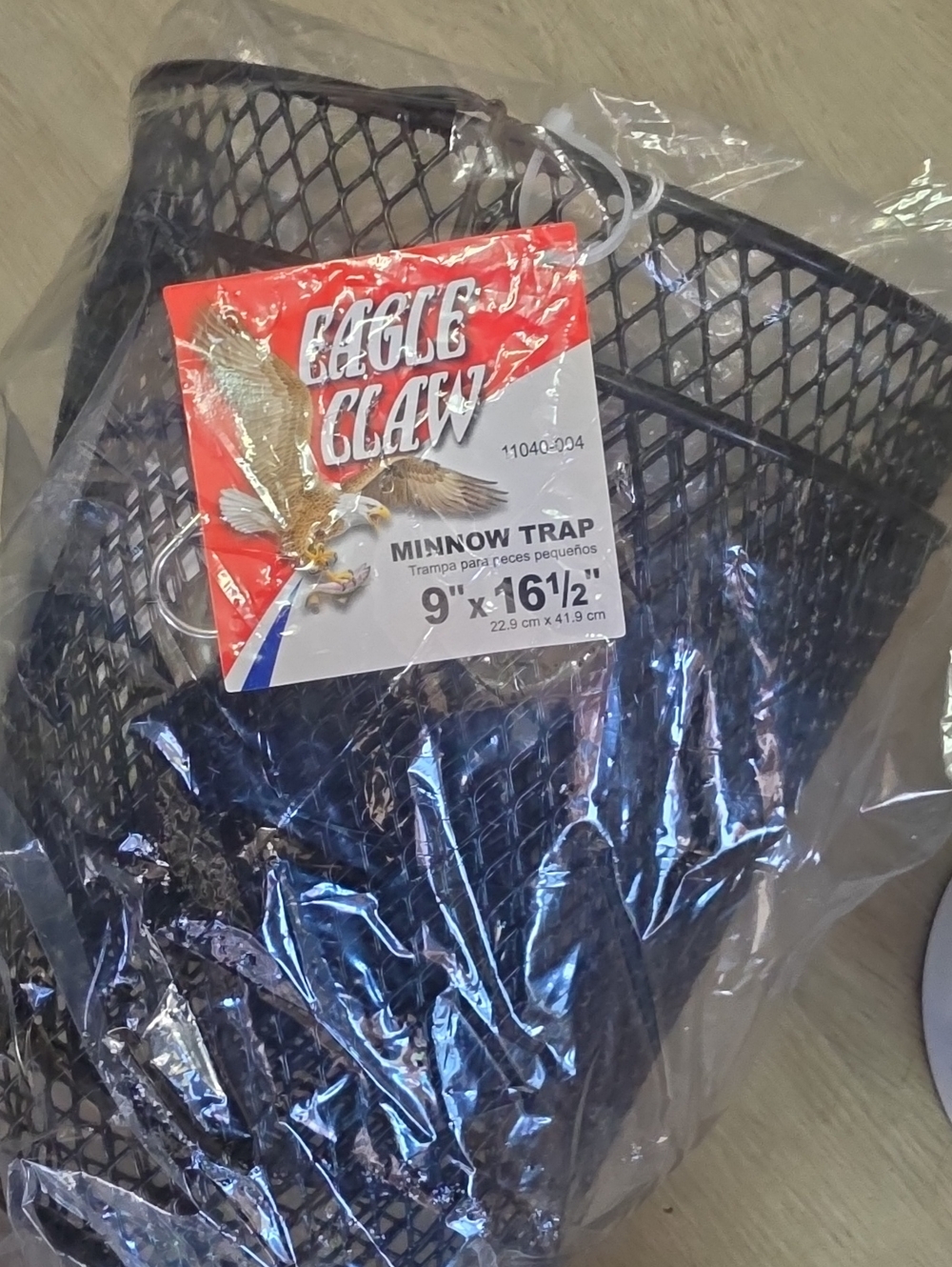 Black Minnow Trap - Durable Mesh Bait Cage